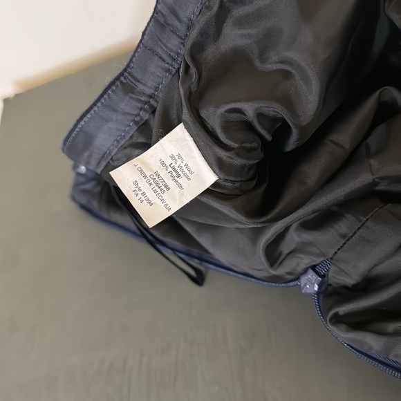 J crew - the pencil skirt - navy blue wool pencil skirt w pockets size 12 - Picture 7 of 9